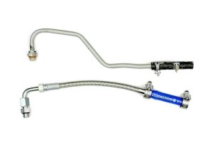 Ford F-350 Turbo Coolant Feed Line - Sinister Diesel - Stainless Steel Braided Line - `11-`14